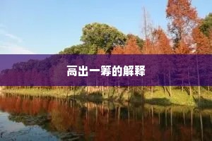 高出一筹的解释