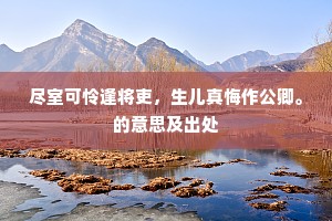 尽室可怜逢将吏，生儿真悔作公卿。的意思及出处