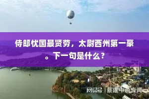 侍郎忧国最贤劳，太尉西州第一豪。下一句是什么？