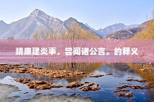靖康建炎事，尝闻诸公言。的释义