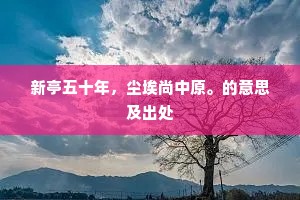 新亭五十年，尘埃尚中原。的意思及出处