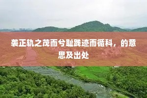 袭正轨之茂而兮耻践迹而循科，的意思及出处