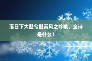 落日下大墅兮慨高风之吟哦，全诗是什么？