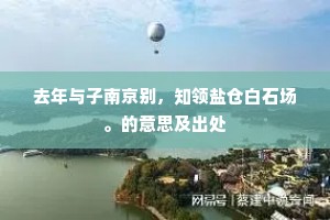 去年与子南京别，知领盐仓白石场。的意思及出处