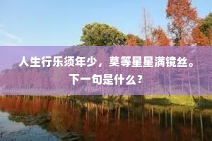 人生行乐须年少，莫等星星满镜丝。下一句是什么？
