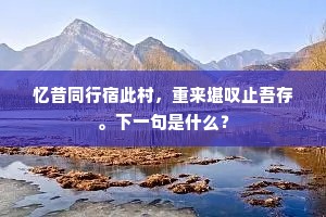 忆昔同行宿此村，重来堪叹止吾存。下一句是什么？