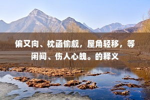 偏又向、枕函偷觑，屋角轻移，等闲间、伤人心魄。的释义