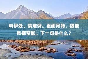 料伊处、情难劈。更阑月转，陡地风惊帘额。下一句是什么？