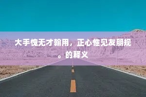 大手愧无才翰用，正心惟见友朋规。的释义