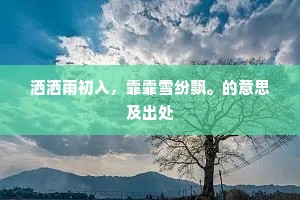 洒洒雨初入，霏霏雪纷飘。的意思及出处