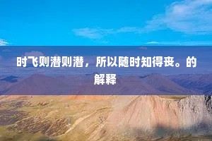 时飞则潜则潜，所以随时知得丧。的解释