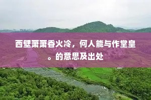 西壁萧萧香火冷，何人能与作堂皇。的意思及出处