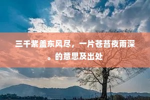 三千紫盖东风尽，一片苍苔夜雨深。的意思及出处