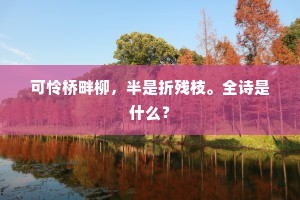 可怜桥畔柳，半是折残枝。全诗是什么？