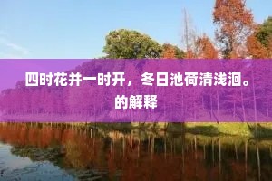 四时花并一时开，冬日池荷清浅洄。的解释