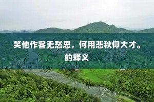 笑他作客无愁思，何用悲秋仰大才。的释义