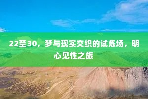 22至30，梦与现实交织的试炼场，明心见性之旅