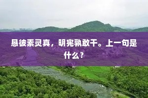恳彼素灵真，明宪孰敢干。上一句是什么？