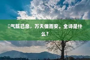 沴气既已息，万天俄而安。全诗是什么？