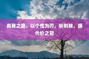 真我之路，以个性为刃，斩荆棘，拥代价之冠