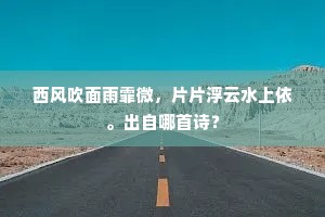 西风吹面雨霏微，片片浮云水上依。出自哪首诗？