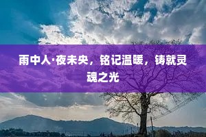 雨中人·夜未央，铭记温暖，铸就灵魂之光