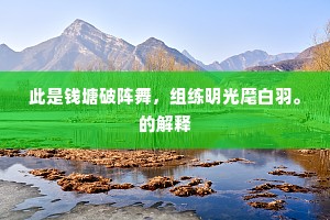 此是钱塘破阵舞，组练明光麾白羽。的解释