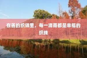 在善的织锦里，每一滴雨都是幸福的织线