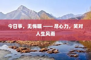 今日事，无悔眠 —— 尽心力，笑对人生风雨