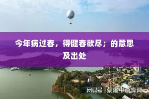 今年病过春，得健春欲尽；的意思及出处