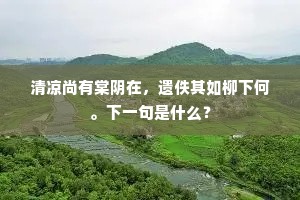 清凉尚有棠阴在，遗佚其如柳下何。下一句是什么？