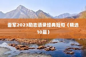 雷军2023励志语录经典短句（精选10篇）