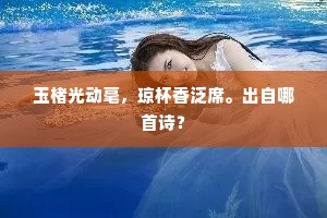 玉楮光动毫，琼杯香泛席。出自哪首诗？