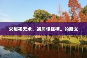 求瘼初无术，端居愧择栖。的释义