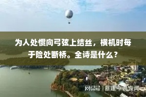 为人处惯向弓弦上结丝，横机时每于险处断桥。全诗是什么？