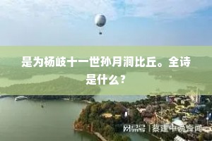 是为杨岐十一世孙月涧比丘。全诗是什么？
