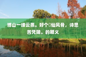 博山一缕云蒸。好个臞仙风骨，诗思苦凭陵。的释义