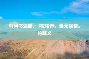 有间书遮眼，敧枕松声。素无宦情。的释义