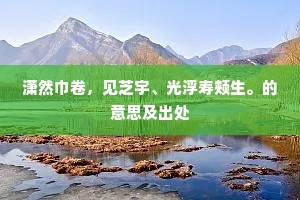潇然巾卷，见芝宇、光浮寿颊生。的意思及出处