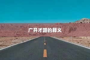 广开才路的释义