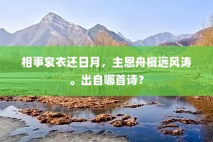 相事衮衣还日月，主恩舟楫远风涛。出自哪首诗？