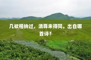 几欲相拚过，清尊未得同。出自哪首诗？