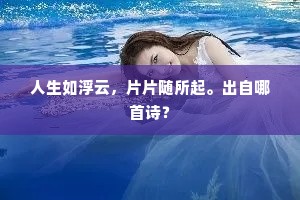 人生如浮云，片片随所起。出自哪首诗？