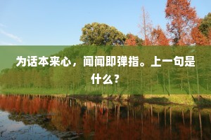 为话本来心，闻闻即弹指。上一句是什么？