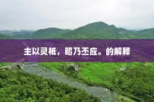 主以灵祗，昭乃丕应。的解释