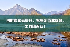 四时疾转无停针，鸳鸯刺绣成锦衾。出自哪首诗？