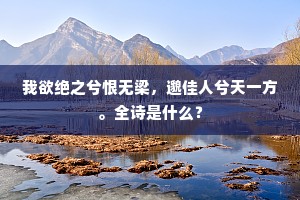 我欲绝之兮恨无梁，邈佳人兮天一方。全诗是什么？