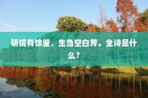 明镜有馀鉴，生刍空白芳。全诗是什么？