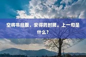 空将书拄腹，安得药封脾。上一句是什么？