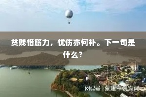 贫贱惜筋力，忧伤亦何补。下一句是什么？